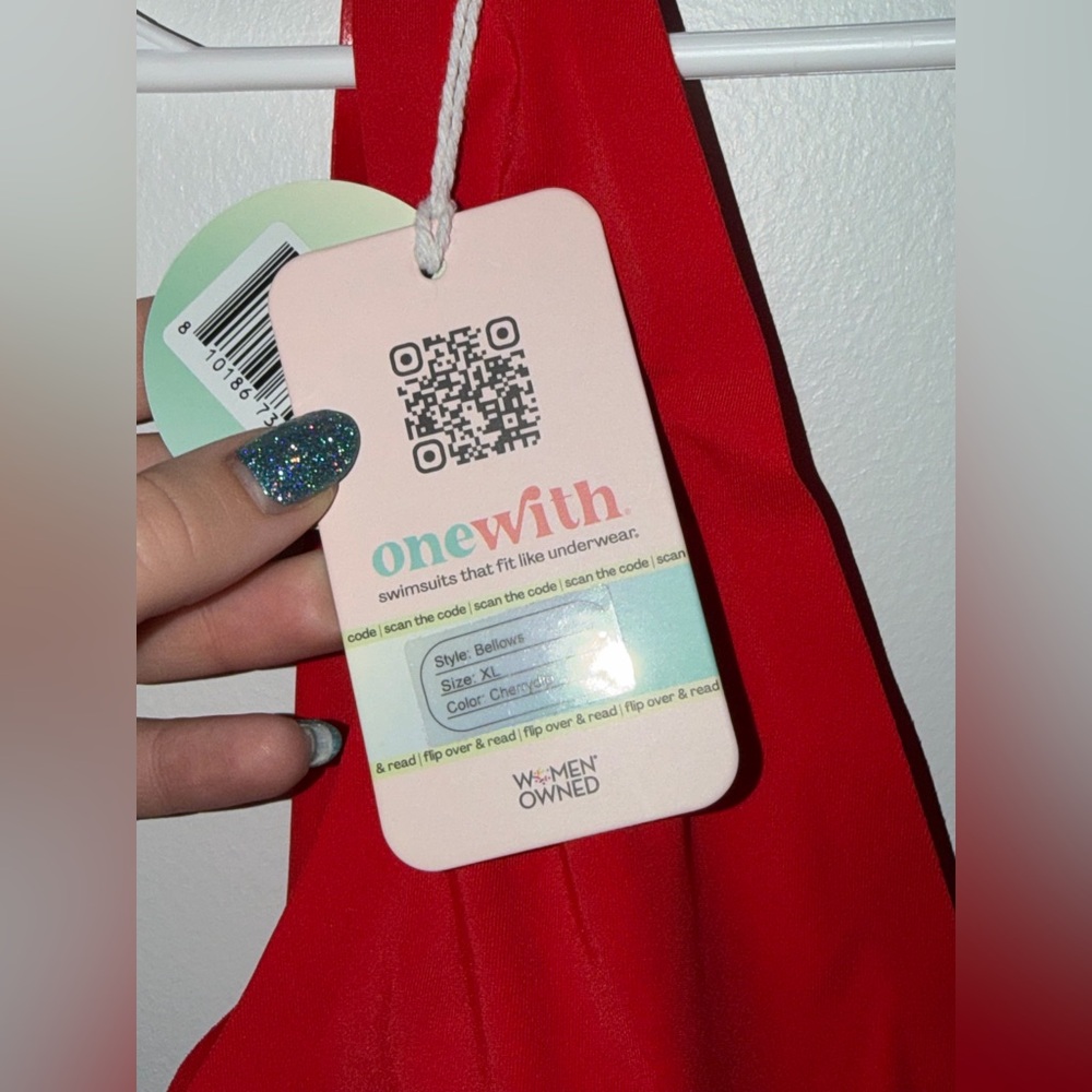 Red Women's One Piece Swimsuit - Picture 7 of 7